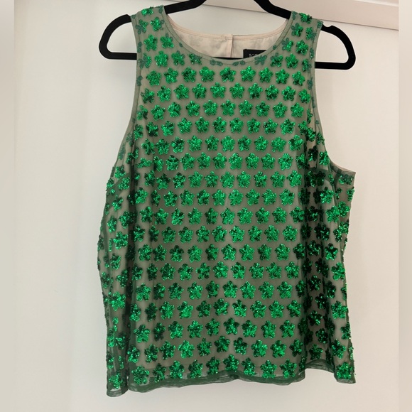 J.Crew Collection embellished sequin shell top in green - Picture 4 of 6